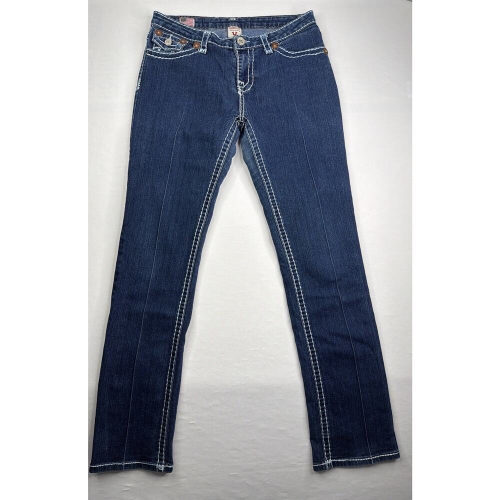 True Religion Denim Blue Jeans Womens 32 Joey Super T Straight Leg Made USA VTG